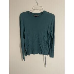 Emporio Armani Women's Blue Ruched Wool Sweater Size 42